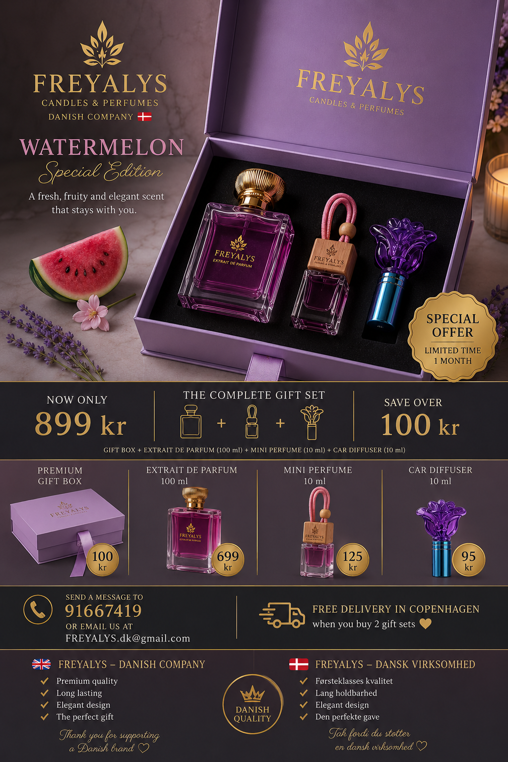 50ml watermelon perfume coming with 10ml perfume and 10car air fresher perfume with free special gift box