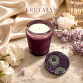 FREYALYS purple scented candle (glass jar)