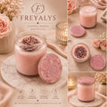 FREYALYS pink scented candle (glass jar )